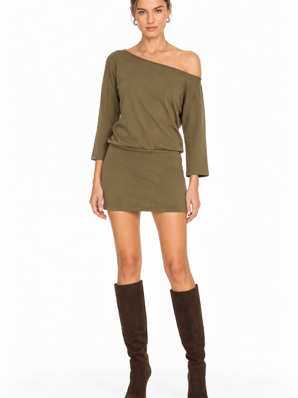 Lovers and Friends Madison Sweatshirt Dress Army Green M Revolve
